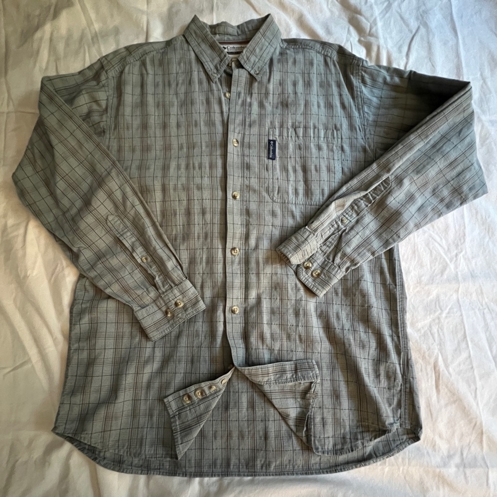 Columbia Sportswear Mens Plaid Long Sleeve Shirt Outdoors Size Medium